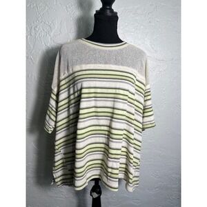 Doe & Rae NWT Oversized Striped Mesh Knit Tunic Top Large